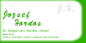 jozsef hordos business card