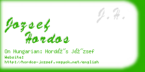 jozsef hordos business card